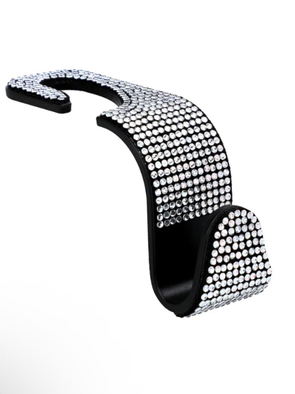 Rhinestone Crystal Car Headrest Purse Bag Hook - Black
